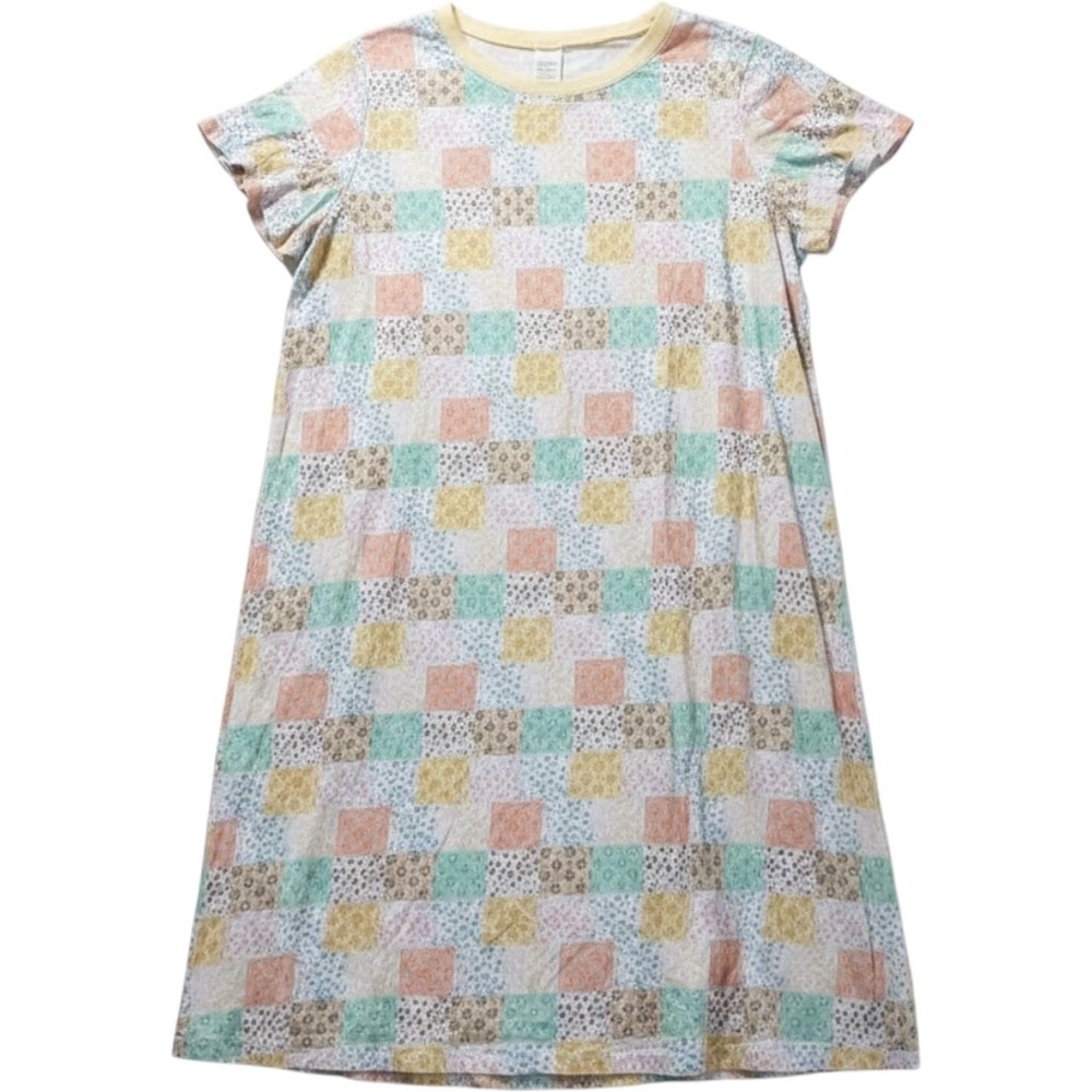 Blair Sleep Gown Womens 2XL Multicolor Geometric Short Sleeve Cotton Chemise